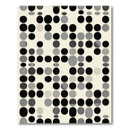 Modern Black Gray Dot Collage Rug