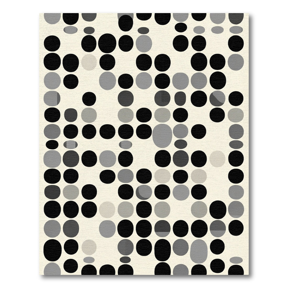 Modern Black Gray Dot Collage Rug