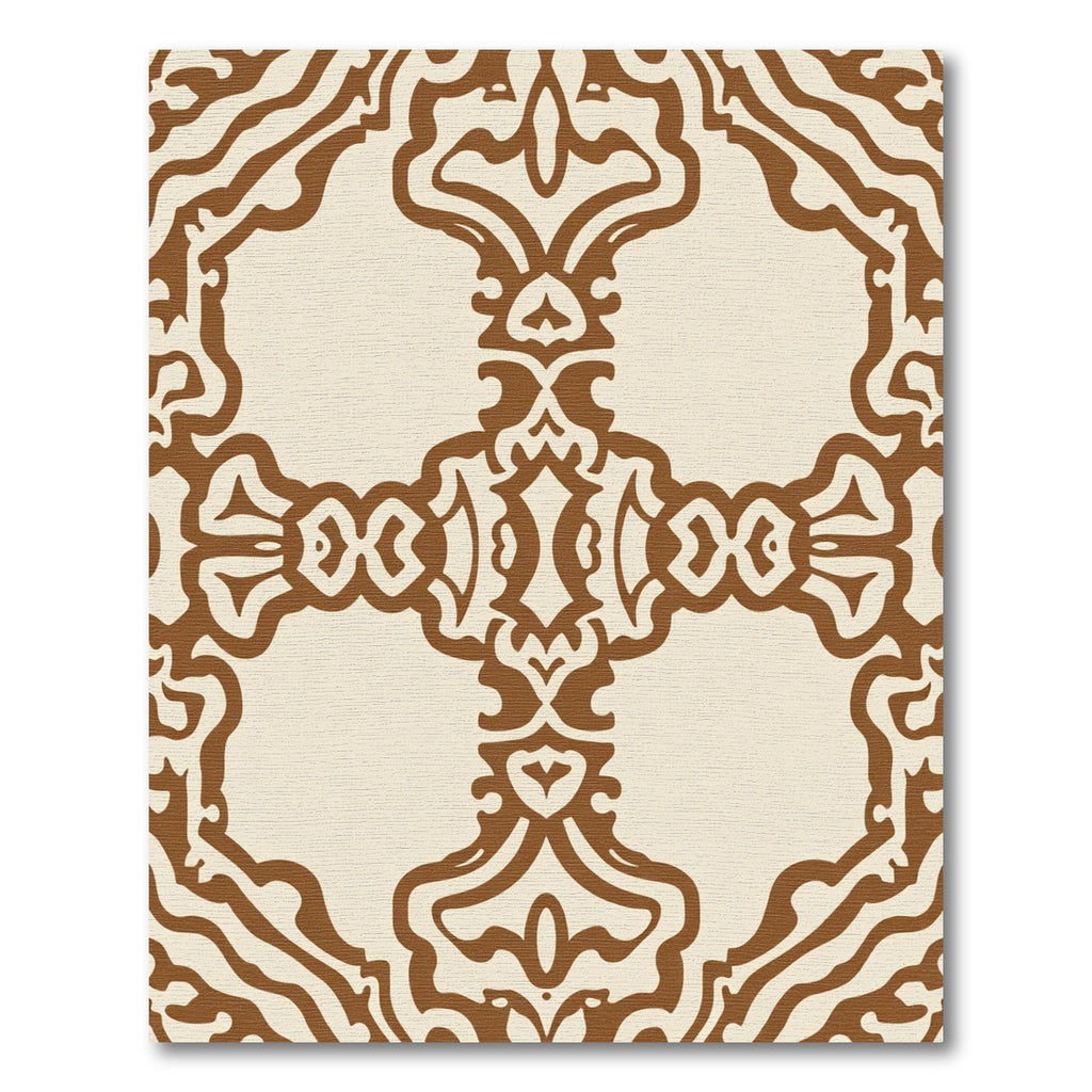Classic Cream Brown Arabesque Rug