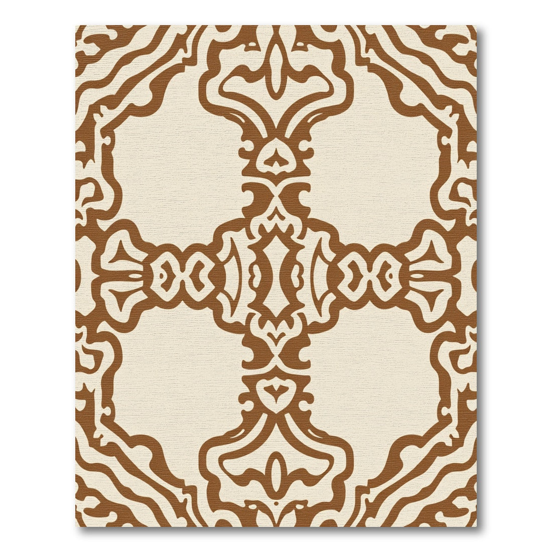 Classic Cream Brown Arabesque Rug