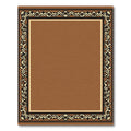 Brown White Black Ornate Border Rug