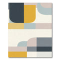 Modern Ochre Blue Geometric Abstract Rug
