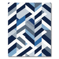 Geometric Blue White Interlocking Shapes Rug