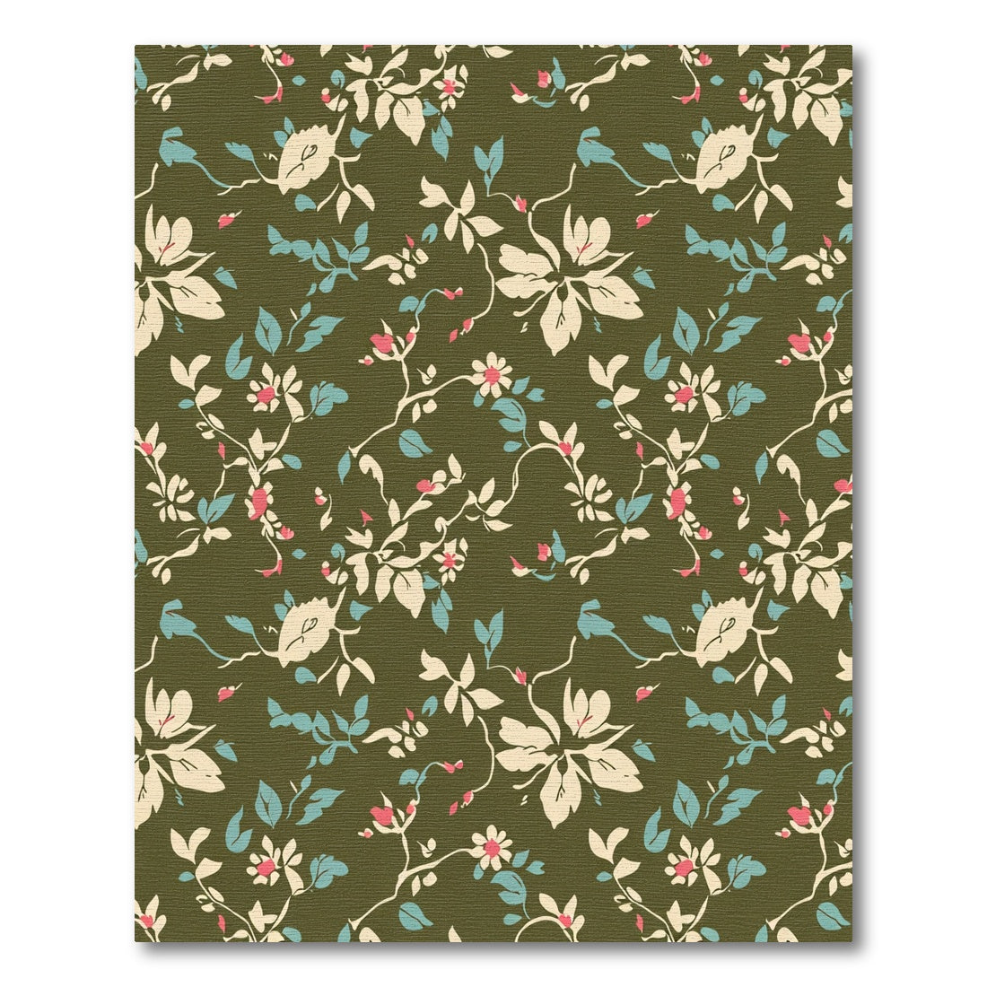 Vintage Cream Floral Branches Rug