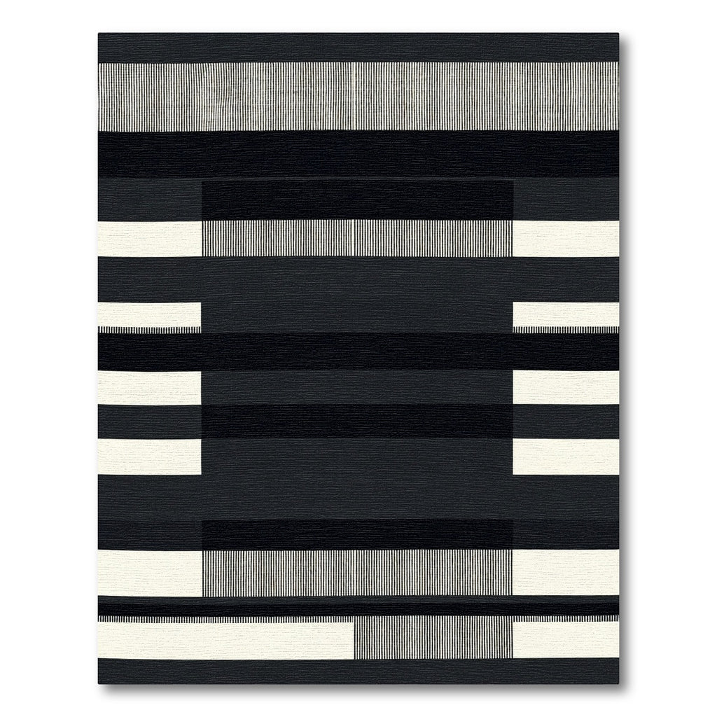 Abstract Monochrome Stripes Geometric Rug