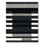 Abstract Monochrome Stripes Geometric Rug