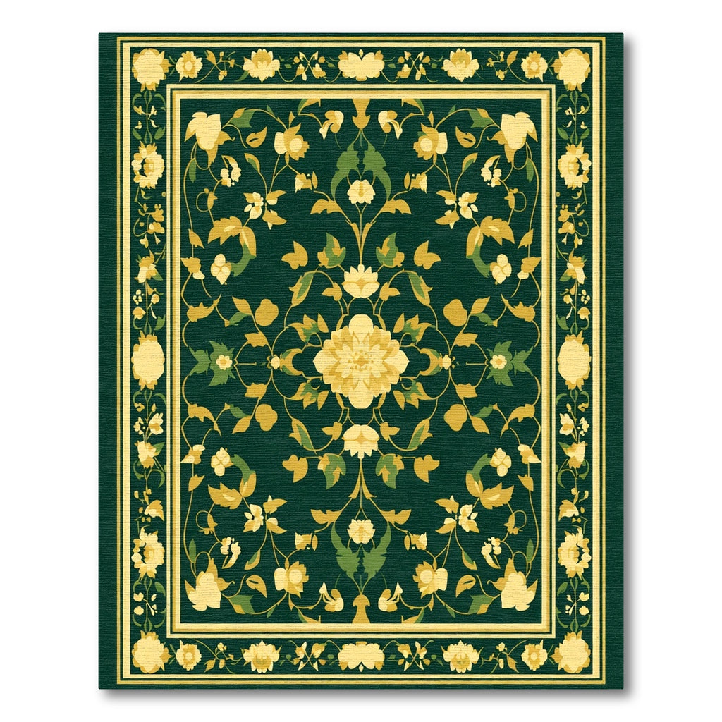 Emerald Green Floral Palace Rug