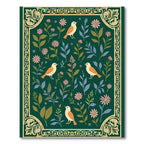 Vintage Amber Bird Floral Garden Rug
