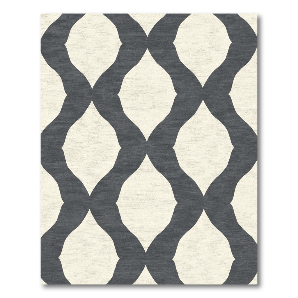 Ivory Charcoal Interlocking Ogee Rug