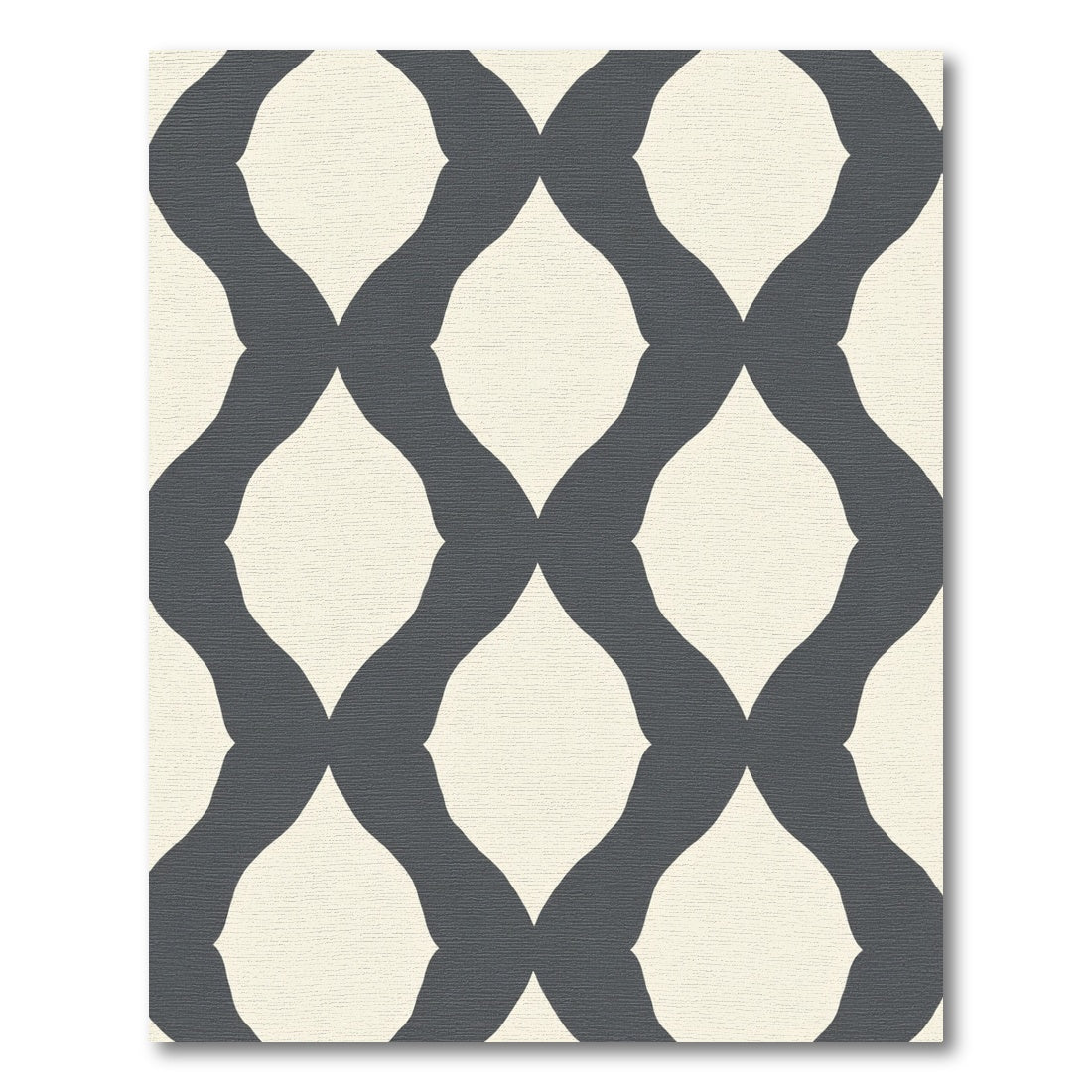 Ivory Charcoal Interlocking Ogee Rug