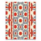 Bold Red Geometric Abstract Medallion Rug