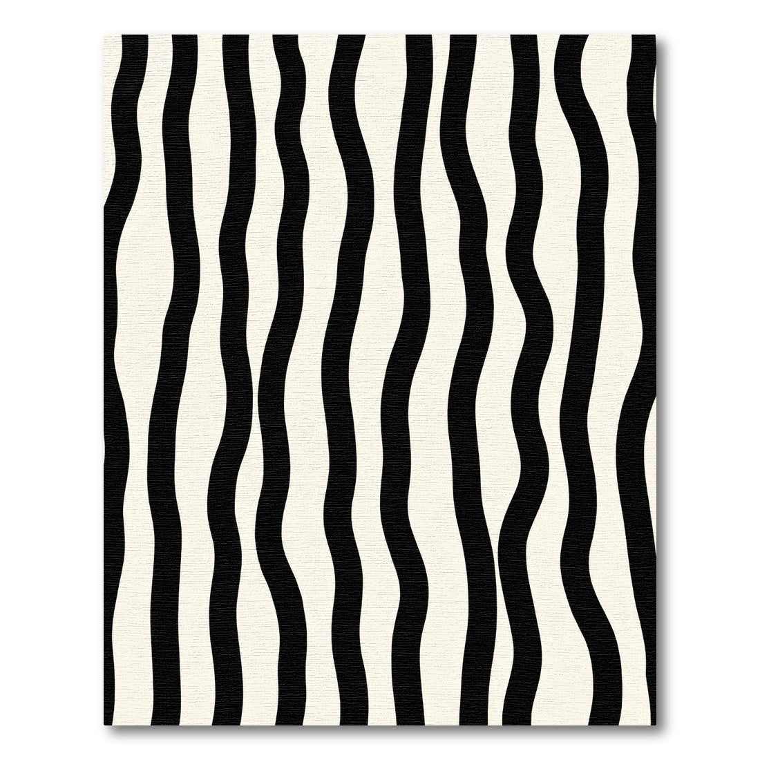 Black White Wavy Stripe Rug