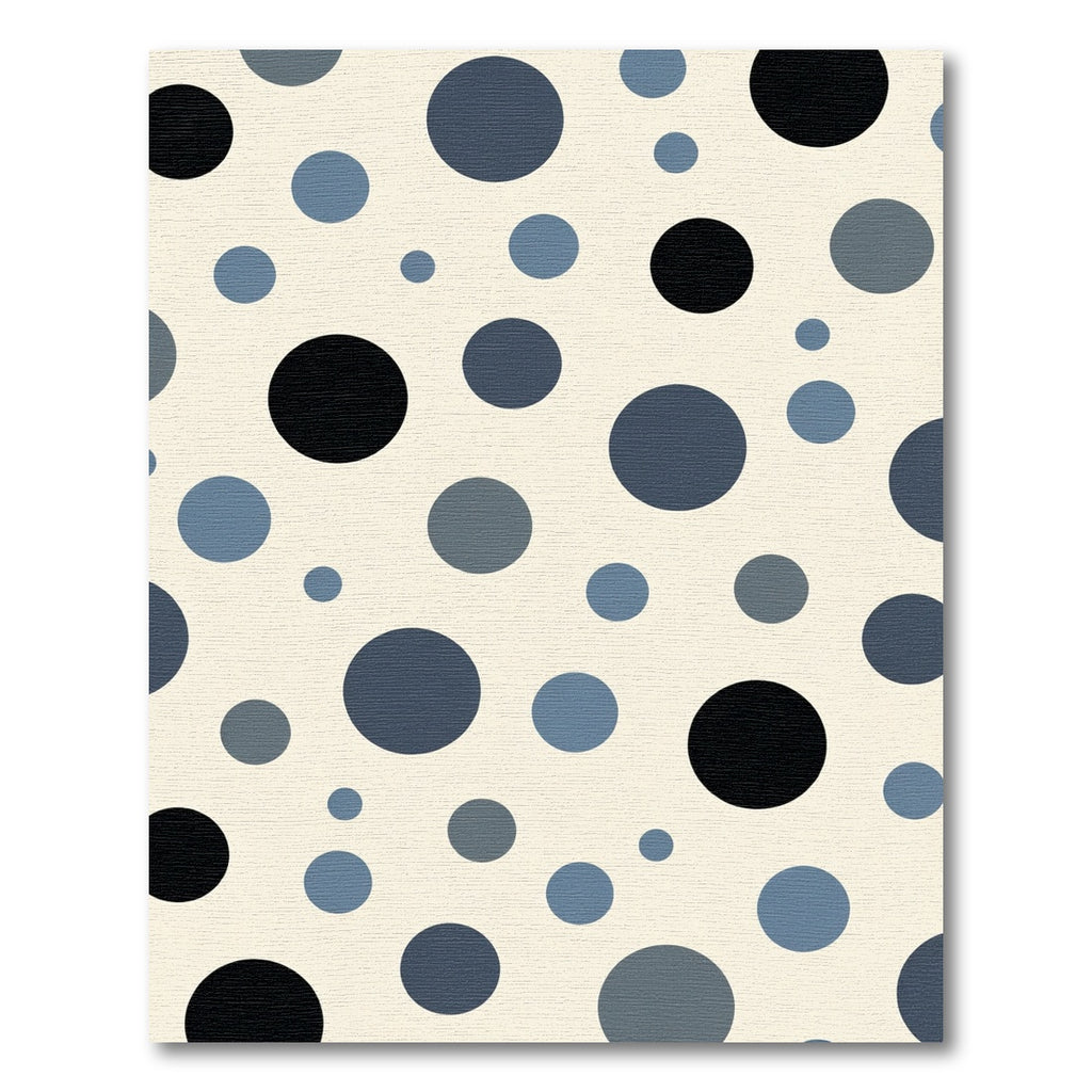 Chic Navy Blue Scattered Circles Rug
