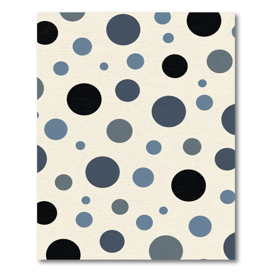 Chic Navy Blue Scattered Circles Rug