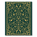 Deep Emerald Golden Floral Scroll Rug