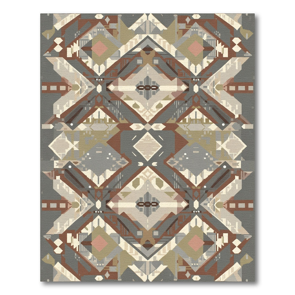 Rustic Geometric Earth Tone Medallion Rug