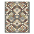 Rustic Geometric Earth Tone Medallion Rug