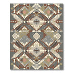 Rustic Geometric Earth Tone Medallion Rug