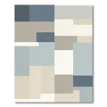 Gray Blue Beige Abstract Rectangles Rug