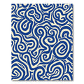 Deep Blue Swirling Abstract Lines Rug