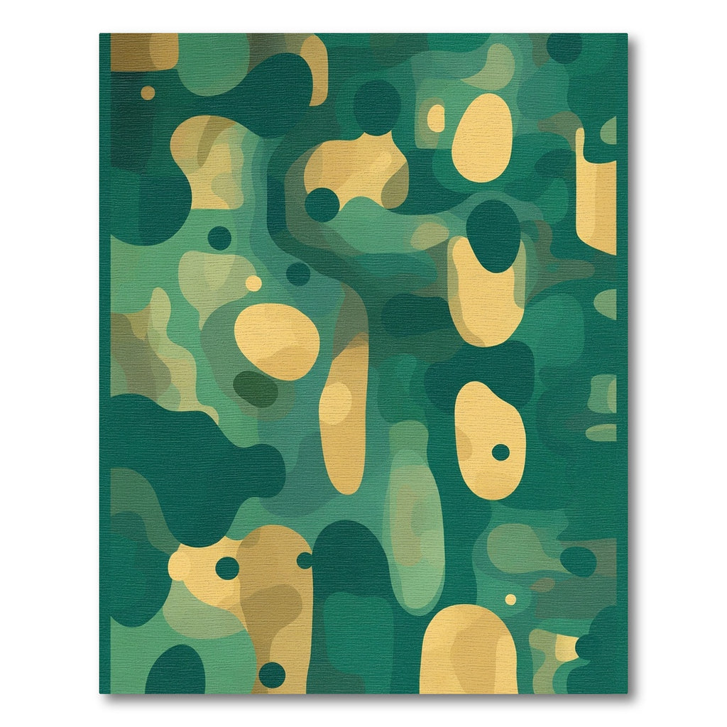 Deep Emerald Abstract Organic Shapes Rug