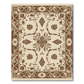 Rich Brown Floral Scrollwork Frame Rug