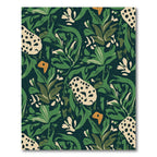 Deep Emerald Abstract Tropical Fern Rug