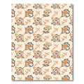 Whimsical Orange White Character Collage Rug