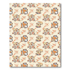 Whimsical Orange White Character Collage Rug