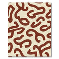 Terracotta Cream Abstract Swirl Rug