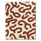 Terracotta Cream Abstract Swirl Rug
