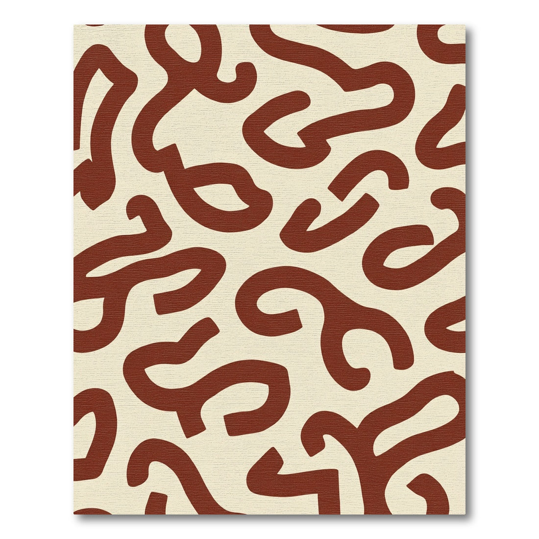 Terracotta Cream Abstract Swirl Rug