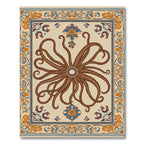 Brown Octopus Nautical Motif Rug