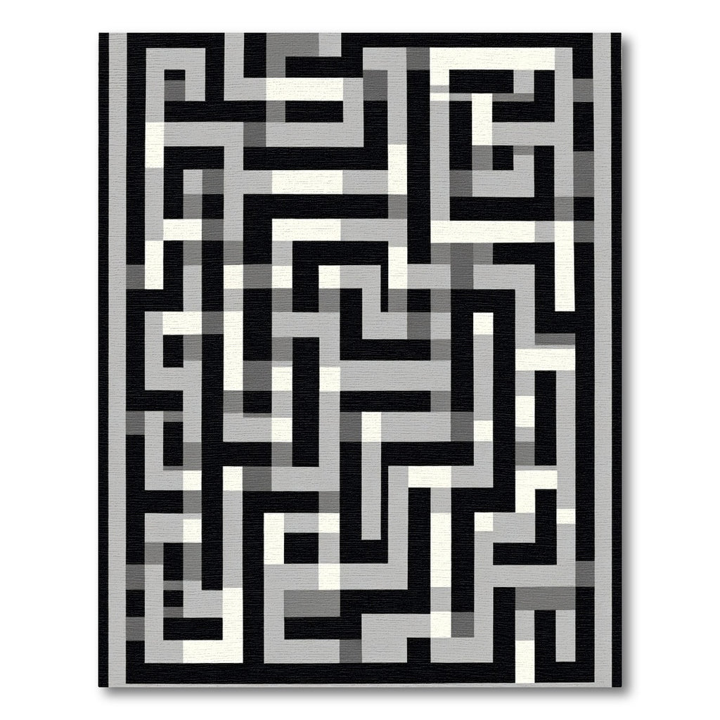 Monochromatic Geometric Maze Rug