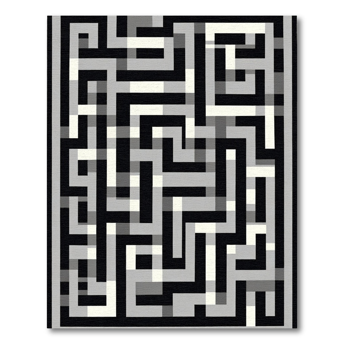 Monochromatic Geometric Maze Rug