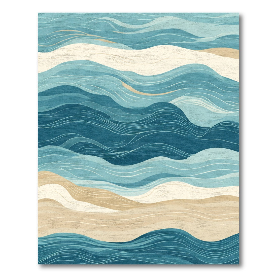 Oceanic Abstract Wave Flow Rug