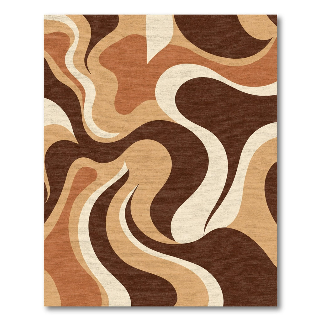 Retro Earthy Swirl Abstract Rug