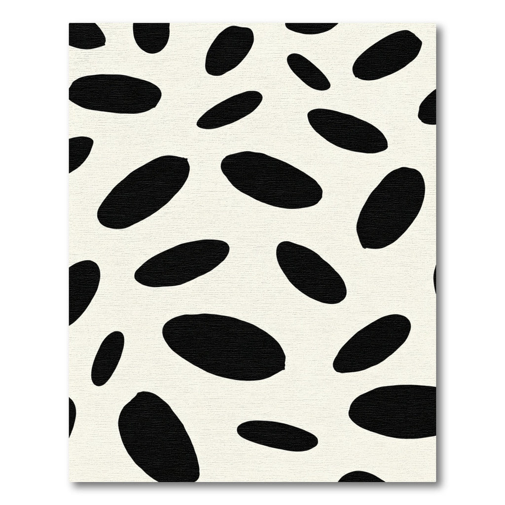 Imperfect Black Ovals Cream Field Rug