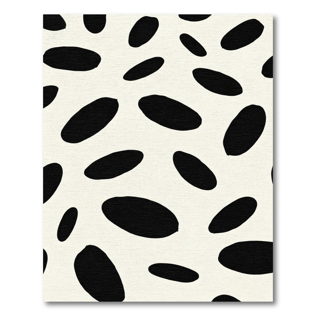 Imperfect Black Ovals Cream Field Rug