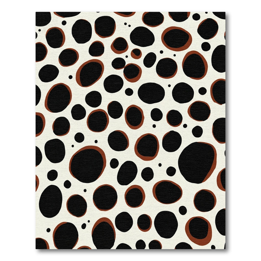 Brown Black Spotty Oval Collage Rug
