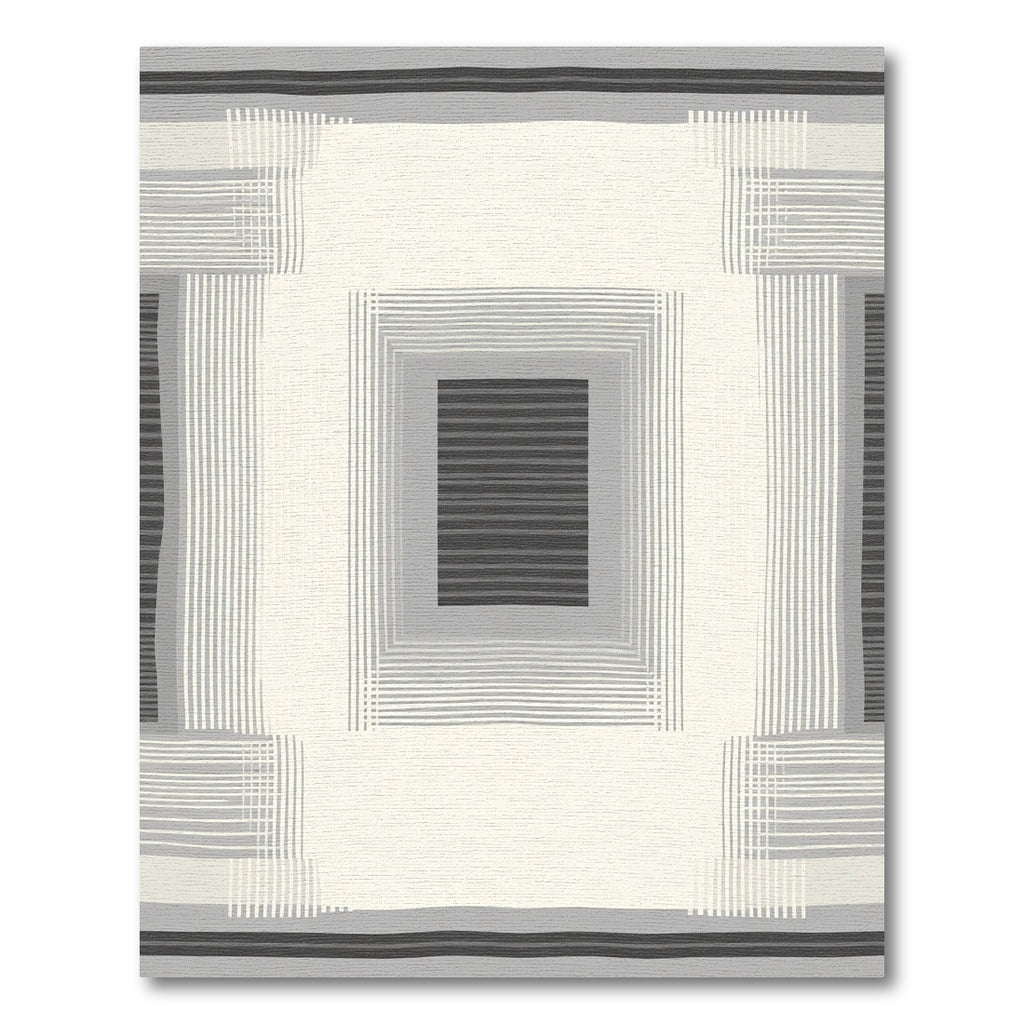 Monochromatic Geometric Bands Accordion Rug