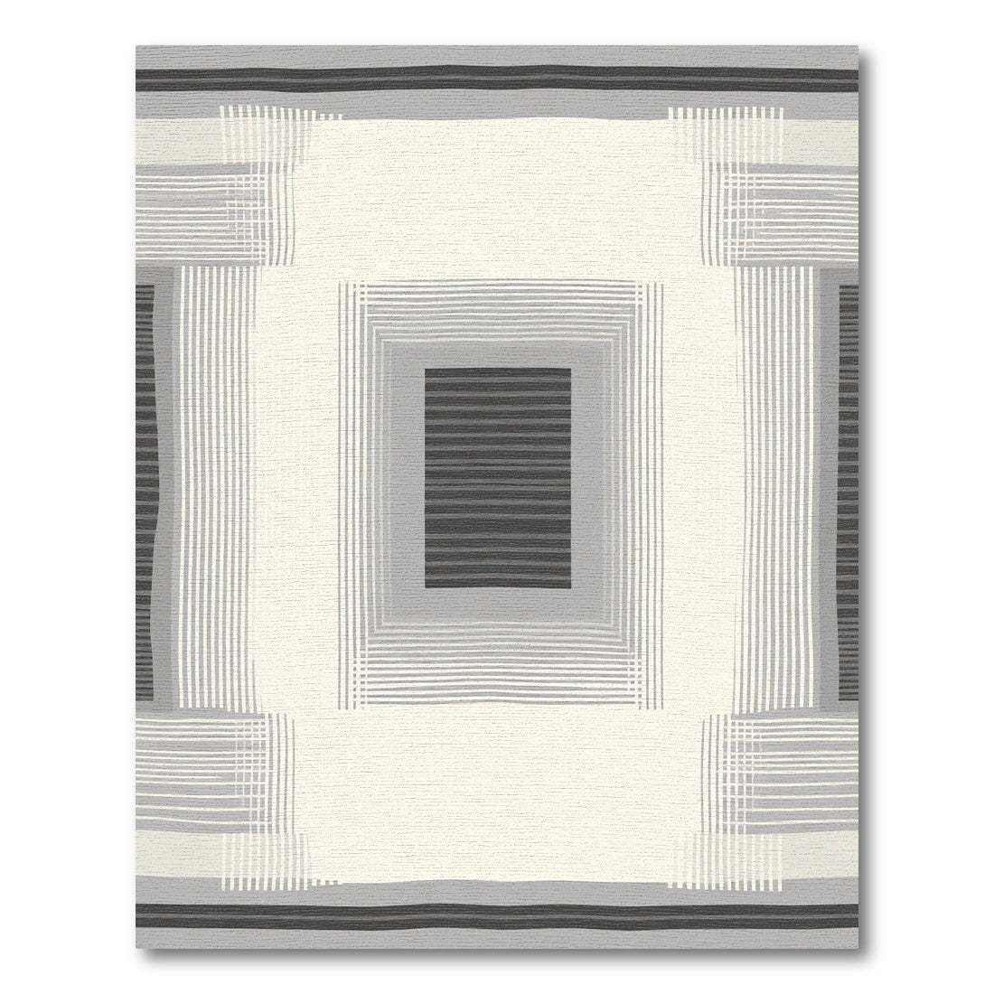Monochromatic Geometric Bands Accordion Rug