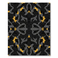 Dark Gray And Gold Abstract Splatter Rug