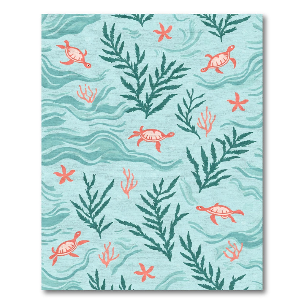 Coral Sea Turtle Aquatic Kelp Scene Rug