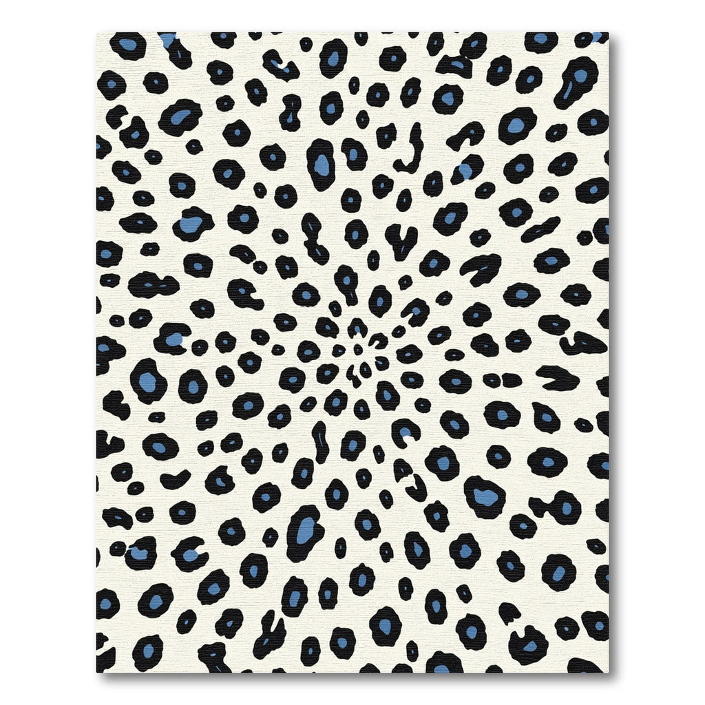 Cream Blue Black Spots Animal Rug
