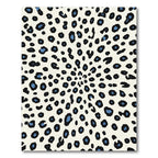 Cream Blue Black Spots Animal Rug