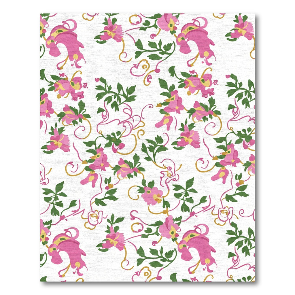 Pink Floral Vine Cascade Rug