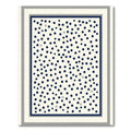 Navy Blue Scattered Dots Bordered Rug