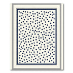 Navy Blue Scattered Dots Bordered Rug