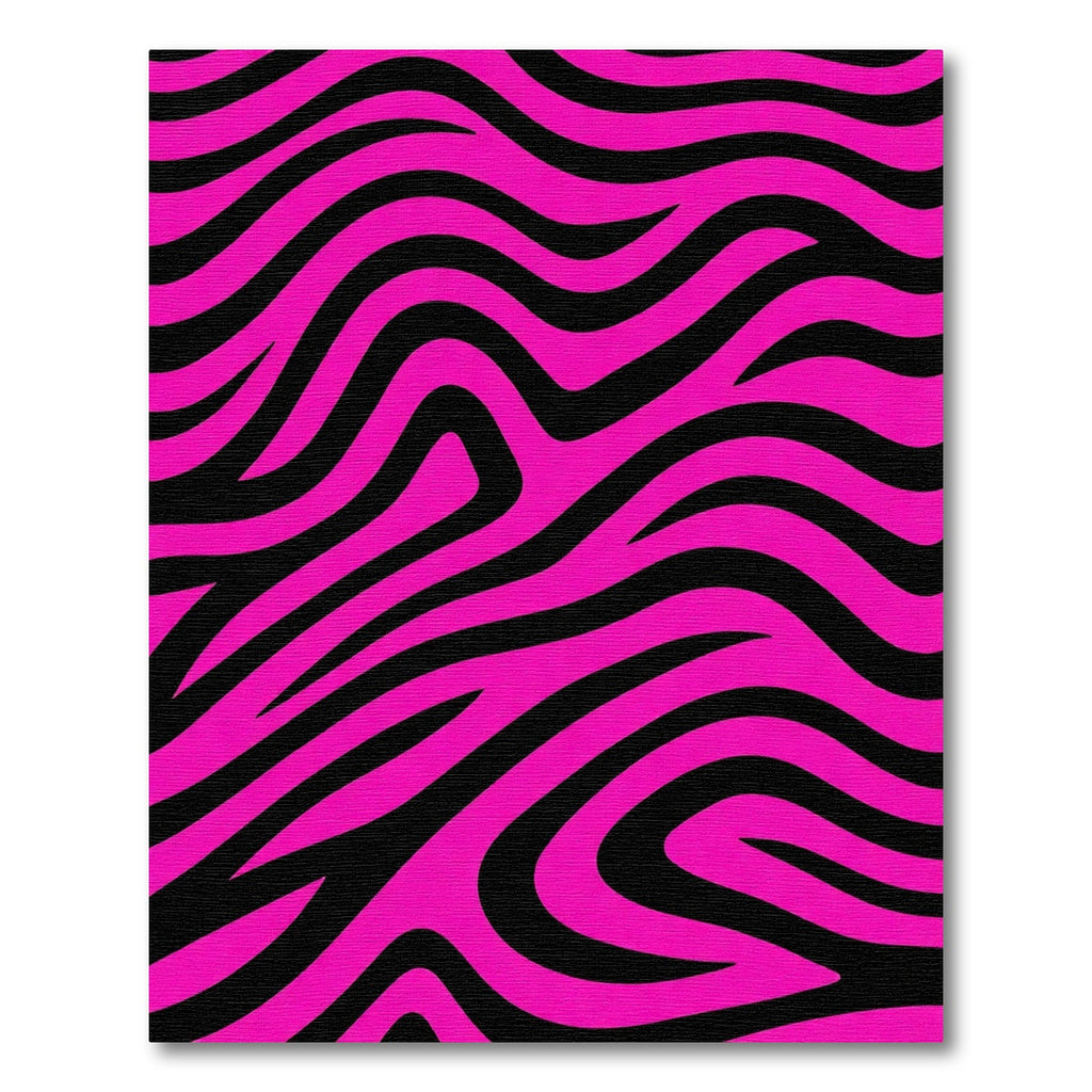 Bold Pink Black Zebra Stripe Rug